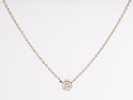 .63 Bezel Set Diamond Necklace in 14k Yellow Gold