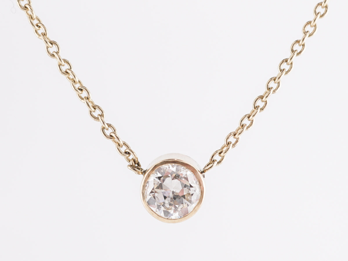 .63 Bezel Set Diamond Necklace in 14k Yellow Gold