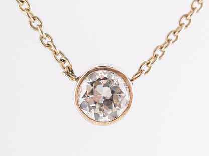 .63 Bezel Set Diamond Necklace in 14k Yellow Gold