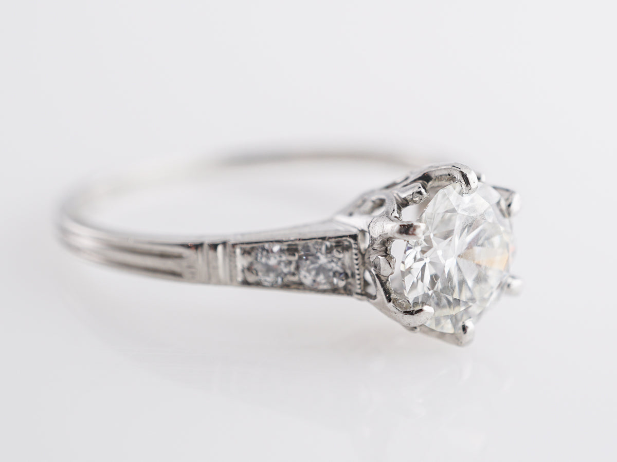 .68 Art Deco Transitional Cut Diamond Engagement Ring