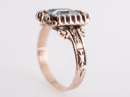 Victorian Aquamarine Cocktail Ring in 10k Rose Gold