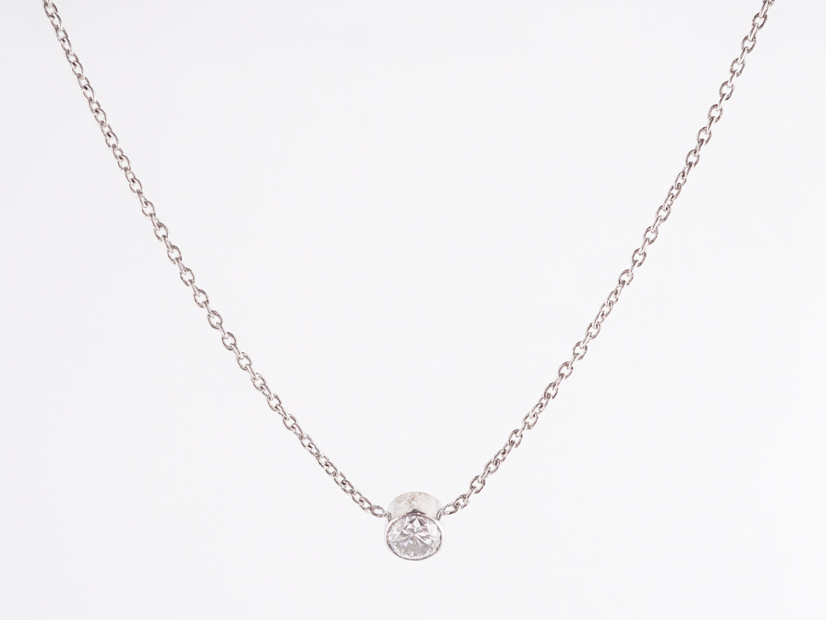 .55 Bezel Set Diamond Necklace in 14k White Gold