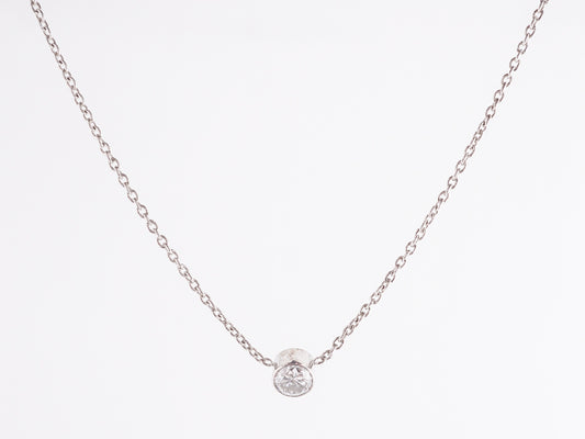 .55 Bezel Set Diamond Necklace in 14k White Gold