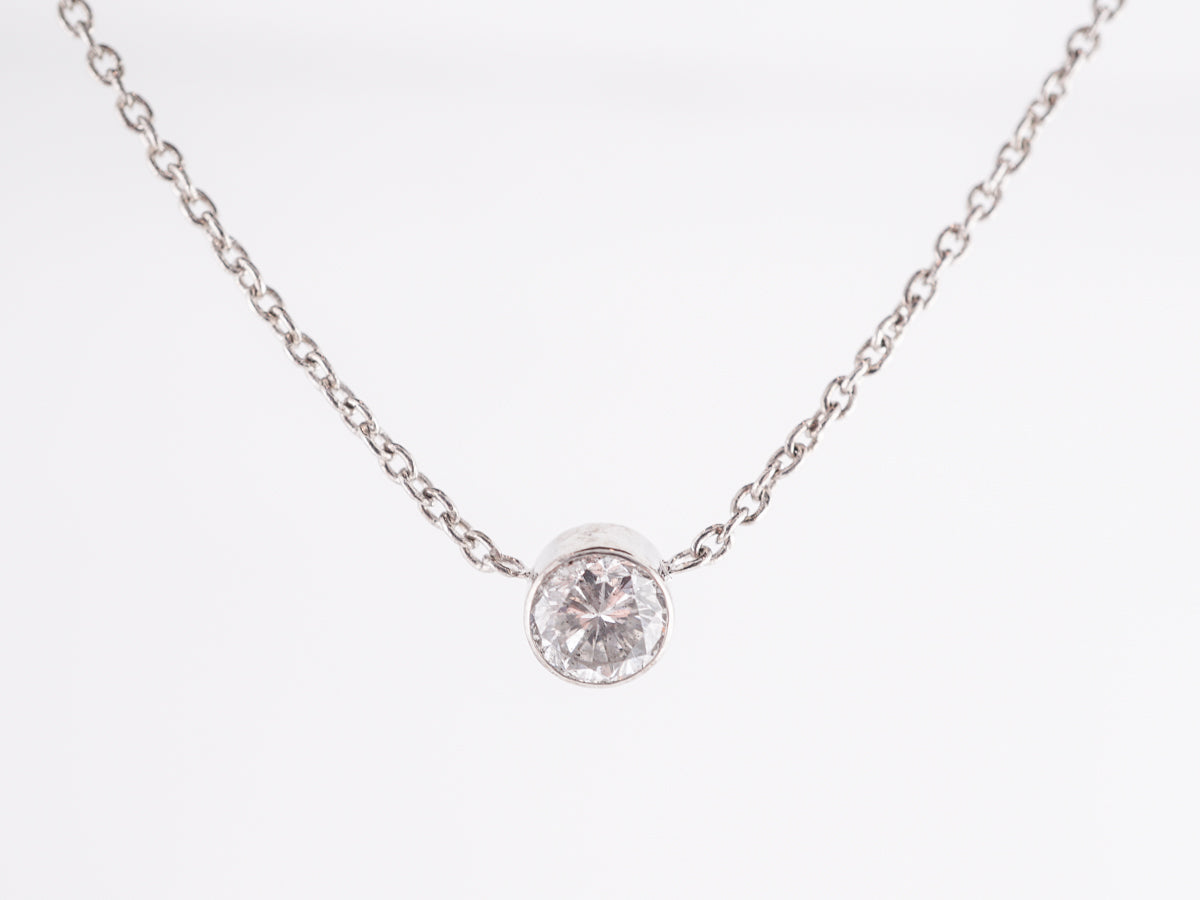 .55 Bezel Set Diamond Necklace in 14k White Gold