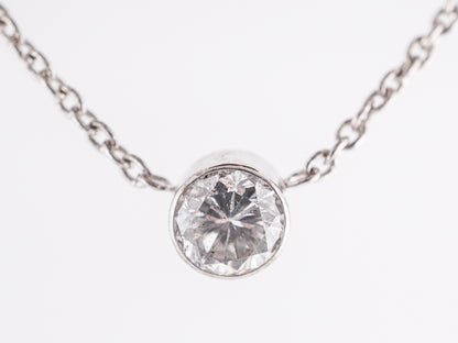 .55 Bezel Set Diamond Necklace in 14k White Gold