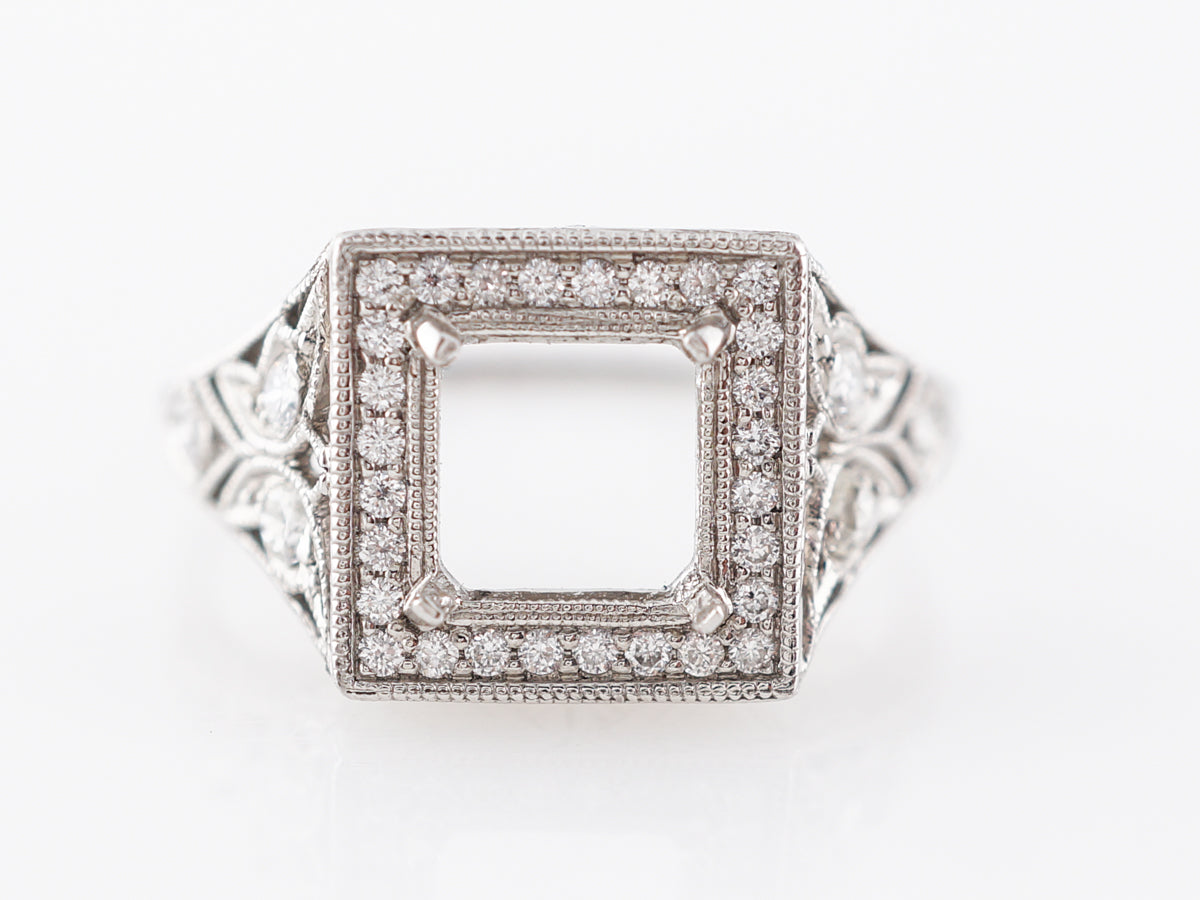 Vintage Diamond & Filigree Engagement Ring Mounting