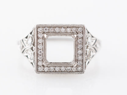 Vintage Diamond & Filigree Engagement Ring Mounting