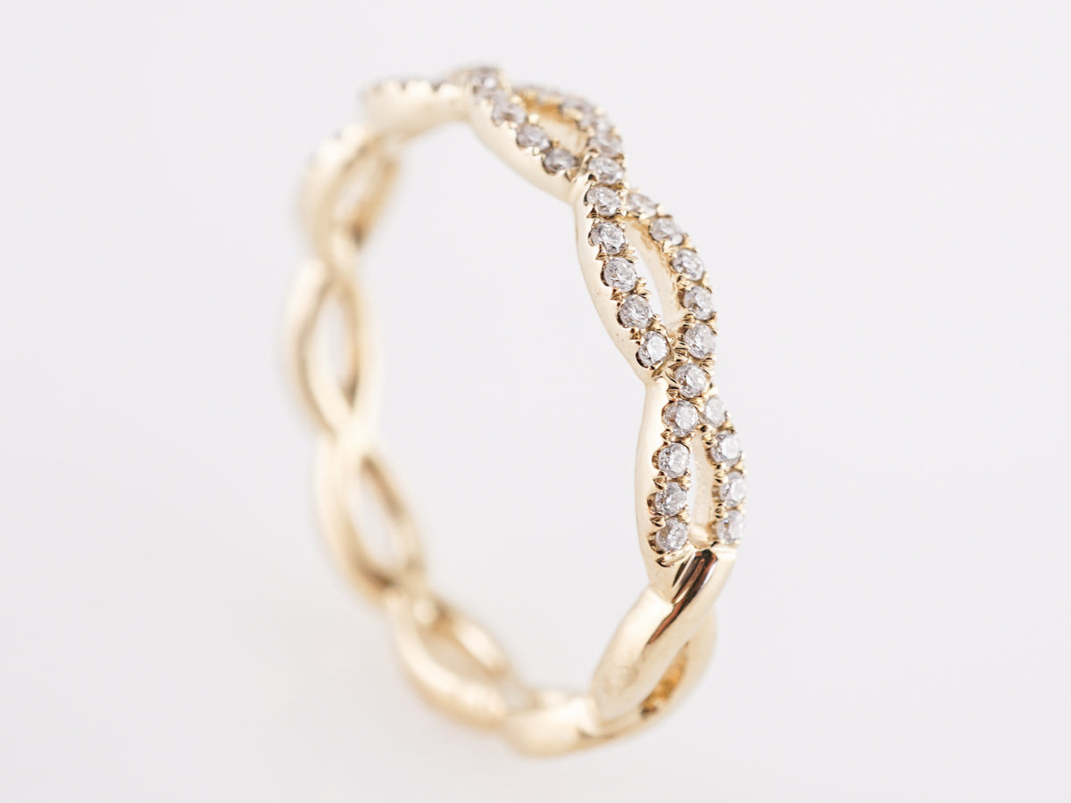 .24 Geometric Diamond Wedding Band in 14k Yellow Gold