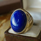 Oval Lapis Lazuli Cocktail Ring in 14k Yellow Gold