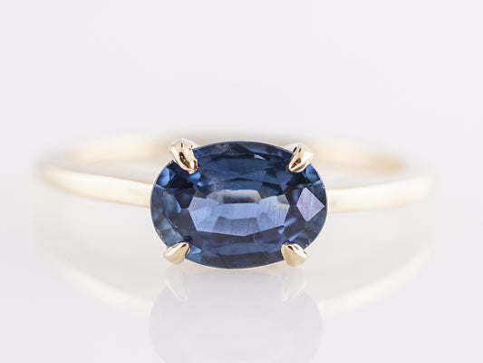 1 Carat Sapphire Engagement Ring in 14K Yellow Gold