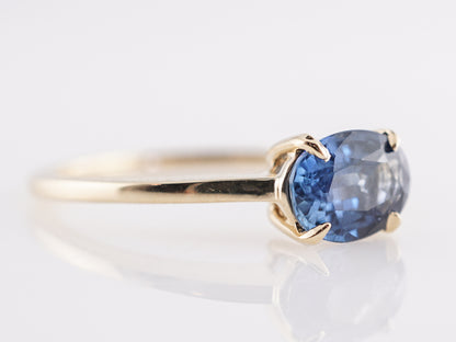 1 Carat Sapphire Engagement Ring in 14K Yellow Gold
