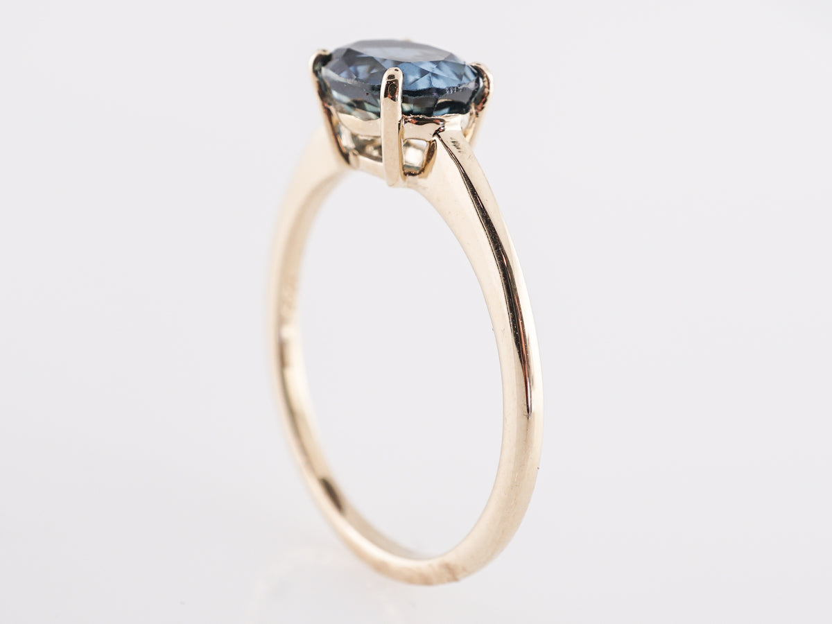 1.61 Carat Oval Sapphire Engagement Ring in 14K Yellow Gold