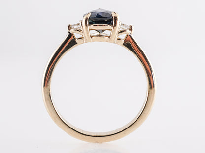 1.80 Pear Cut Sapphire Engagement Ring in 14K Yellow Gold