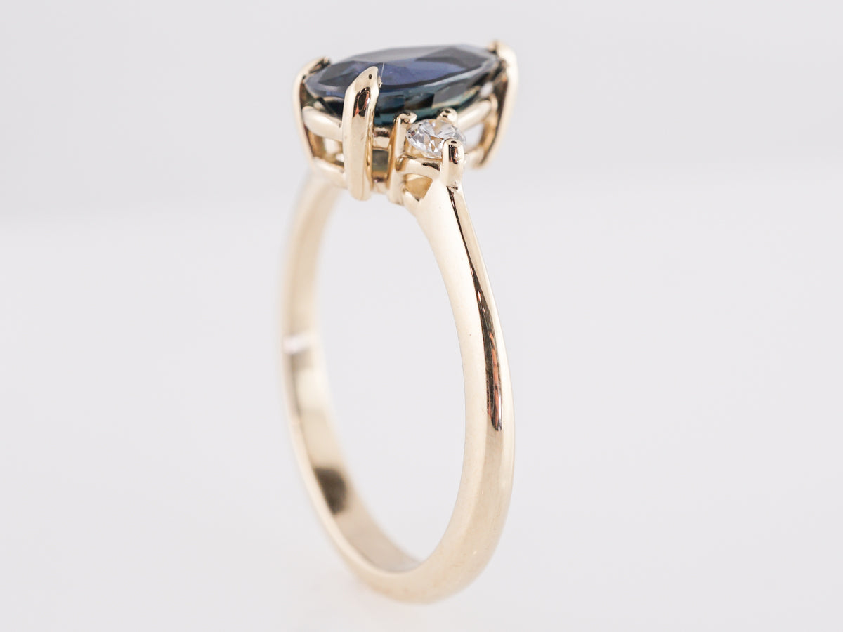 1.80 Pear Cut Sapphire Engagement Ring in 14K Yellow Gold