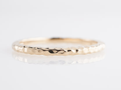 Hammered Stacking Wedding Band in 14k Yellow Gold