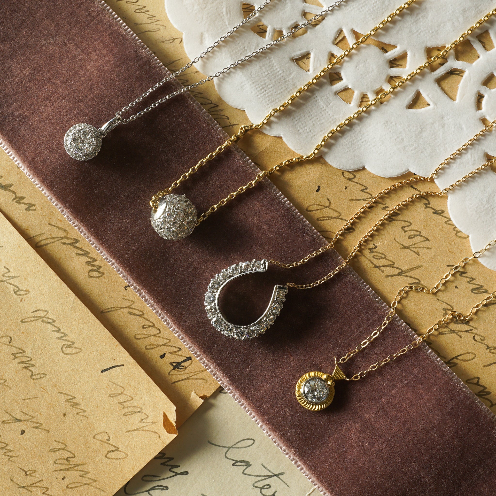 Round Pave Diamond Pendant Necklace in 18k Gold - Filigree Jewelers