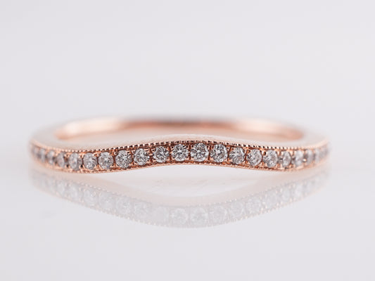 .12 Curved Diamond Wedding Band in 14k Rose Gold