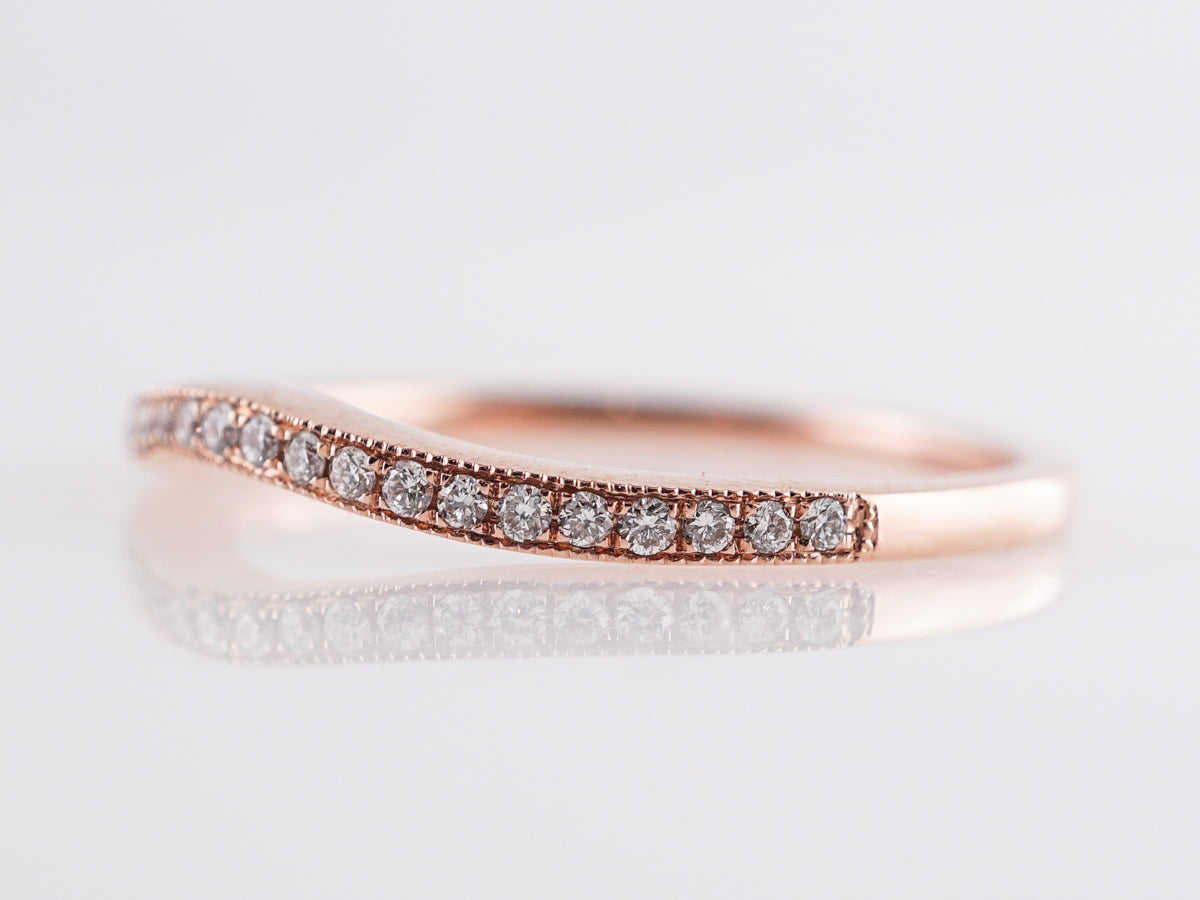 .12 Curved Diamond Wedding Band in 14k Rose Gold