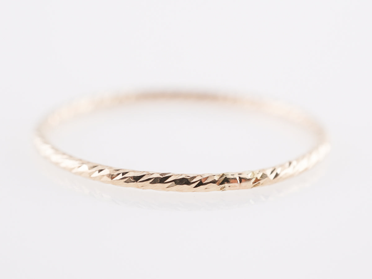 Textured Stacking Wedding Band in 14k Yellow Gold