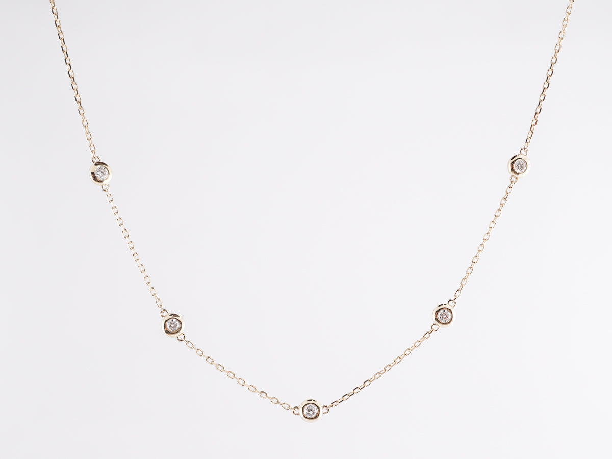 .18 Bezel Set Diamond Necklace in 14K Yellow Gold