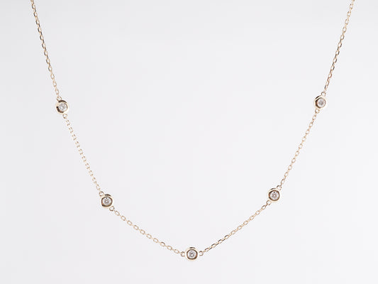 .18 Bezel Set Diamond Necklace in 14K Yellow Gold