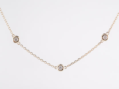 .18 Bezel Set Diamond Necklace in 14K Yellow Gold