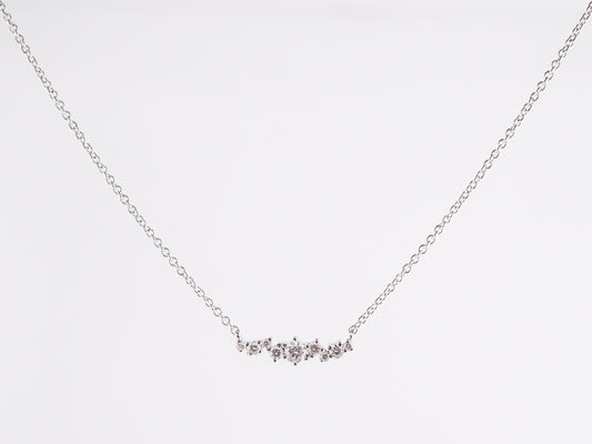 .12 Thin Diamond Pendant Necklace in 18K White Gold