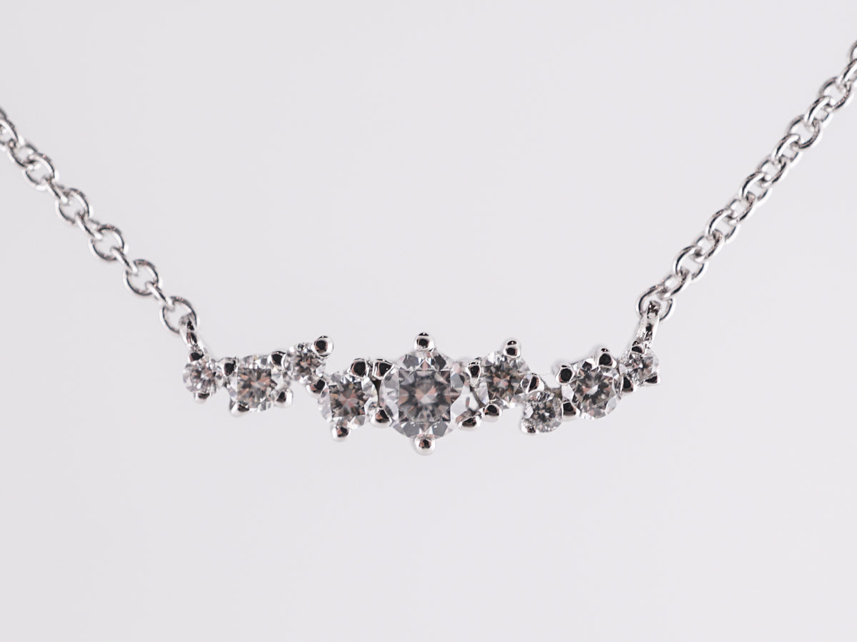 .12 Thin Diamond Pendant Necklace in 18K White Gold