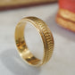 Mid-Century 5.8mm Engraved Wedding Band in 14k Yellow Gold