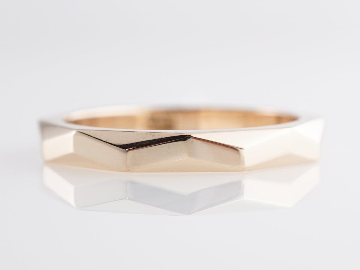 Geometric Wedding Band in 14k Yellow Gold