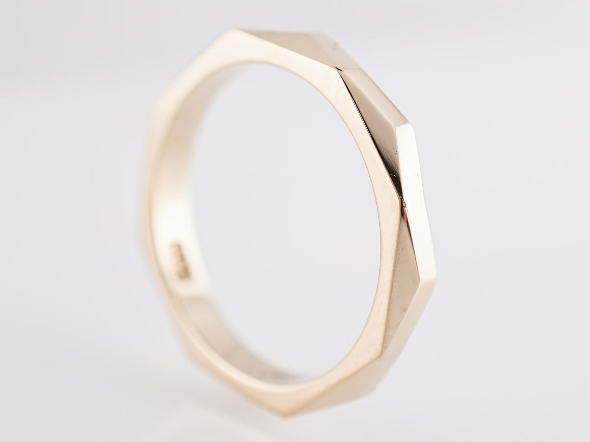 Geometric Wedding Band in 14k Yellow Gold