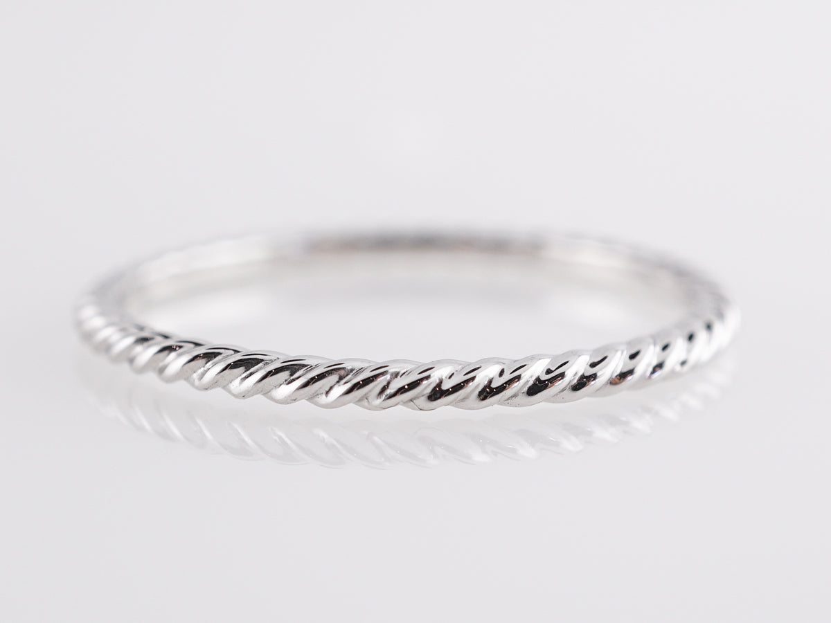 Twisting Wedding Band in 14K White Gold