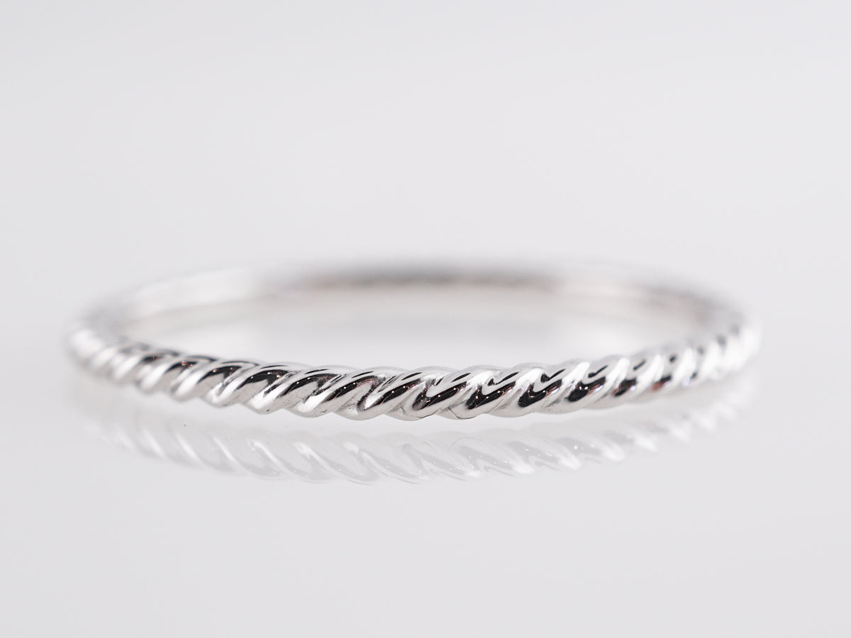 Twisting Wedding Band in 14K White Gold