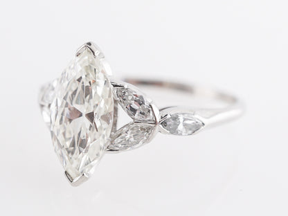 1.54 Art Deco Marquise Diamond Engagement Ring in Platinum