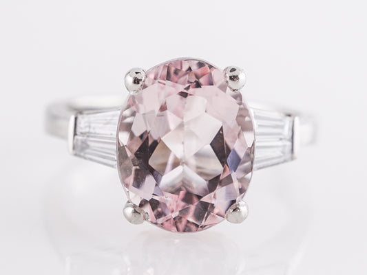 2.71 Oval Pink Morganite Engagement Ring in Platinum