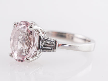2.71 Oval Pink Morganite Engagement Ring in Platinum
