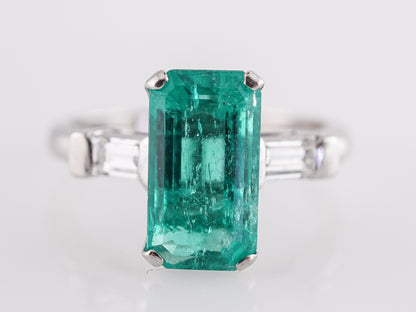 2.06 Emerald Cocktail Ring with Diamond Accents in Platinum