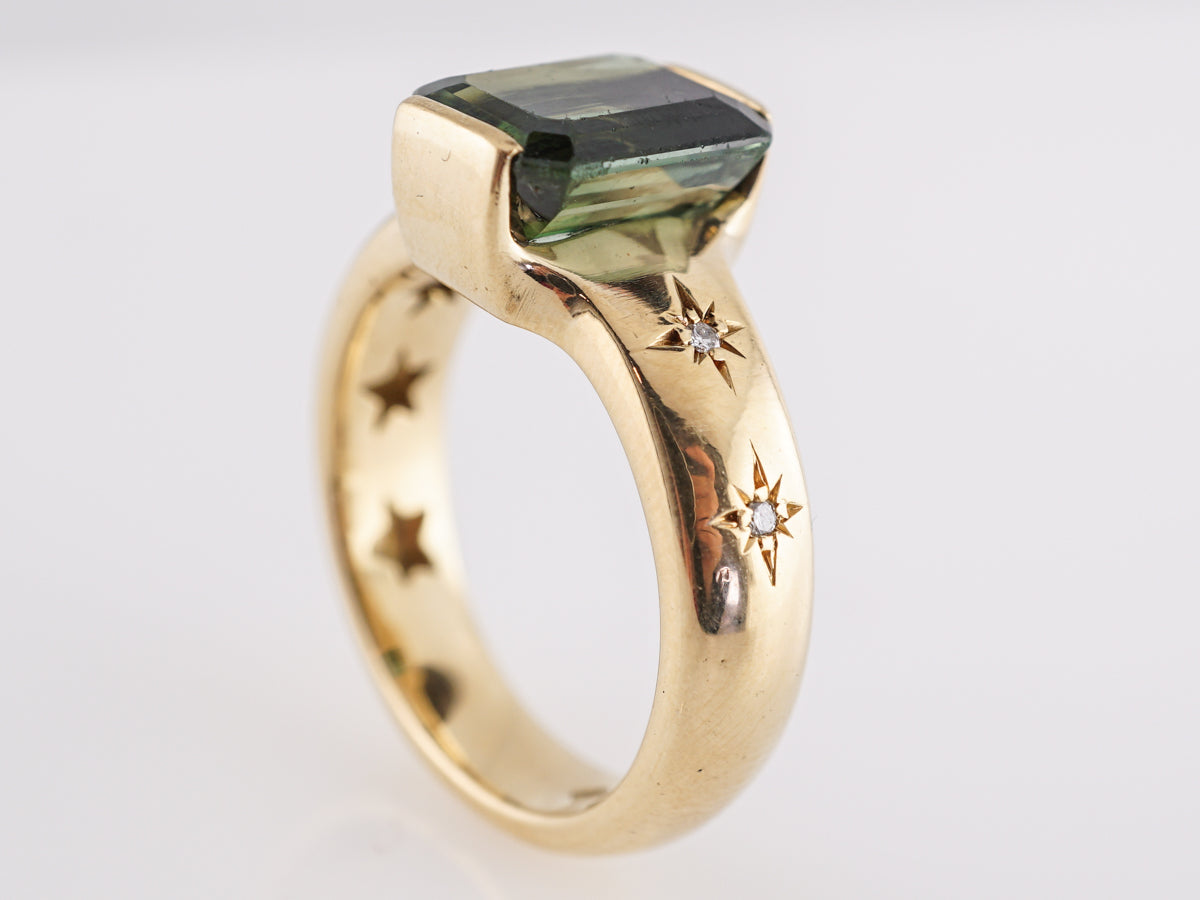 3.10 Tourmaline Cocktail Ring with Diamond Accents