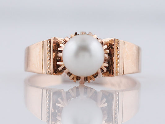 Antique Victorian Pearl Right Hand Ring in 14k & 18k Rose Gold