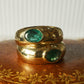 Stacked Oval Cut Emerald Cocktail Ring in 18k Yellow Gold