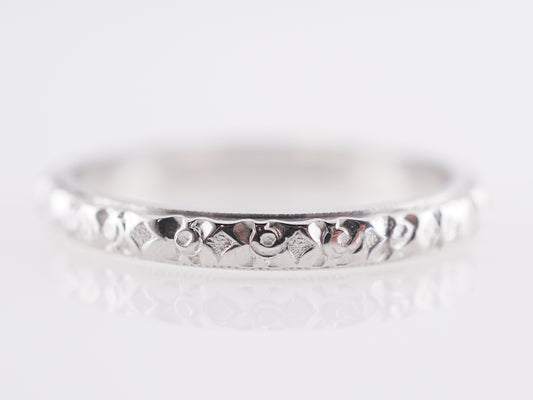 1930's Art Deco Orange Blossom Band in 14K White Gold