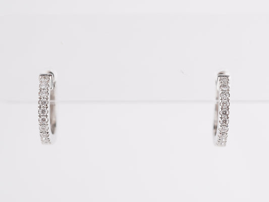 .25 Diamond Hoop Earrings in 14k White Gold