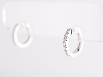 .25 Diamond Hoop Earrings in 14k White Gold