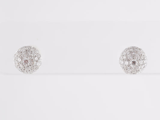 3.20 Cluster Diamond Earrings in 18k White Gold