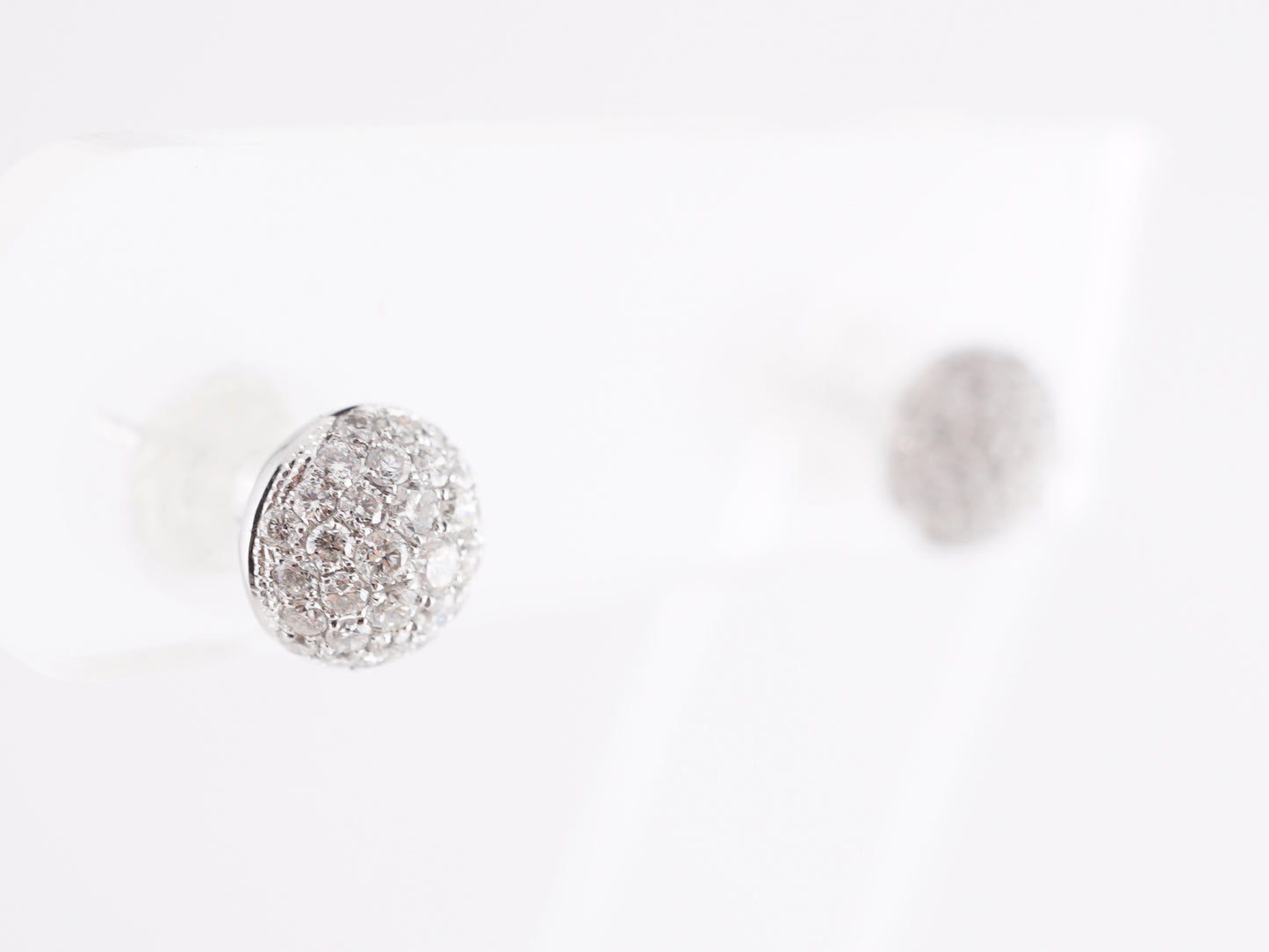 3.20 Cluster Diamond Earrings in 18k White Gold