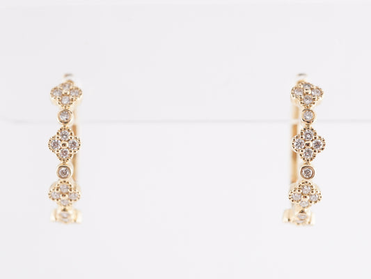 .38 Diamond Hoop Earrings in 14K Yellow Gold