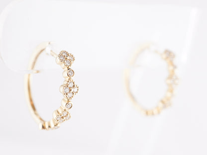 .38 Diamond Hoop Earrings in 14K Yellow Gold