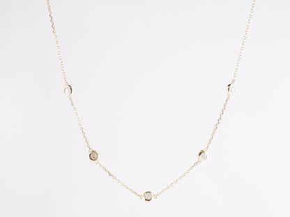 .30 Diamond Bezel Set Necklace in 14K Yellow Gold