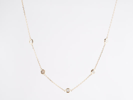 .30 Diamond Bezel Set Necklace in 14K Yellow Gold