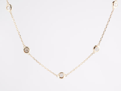 .30 Diamond Bezel Set Necklace in 14K Yellow Gold